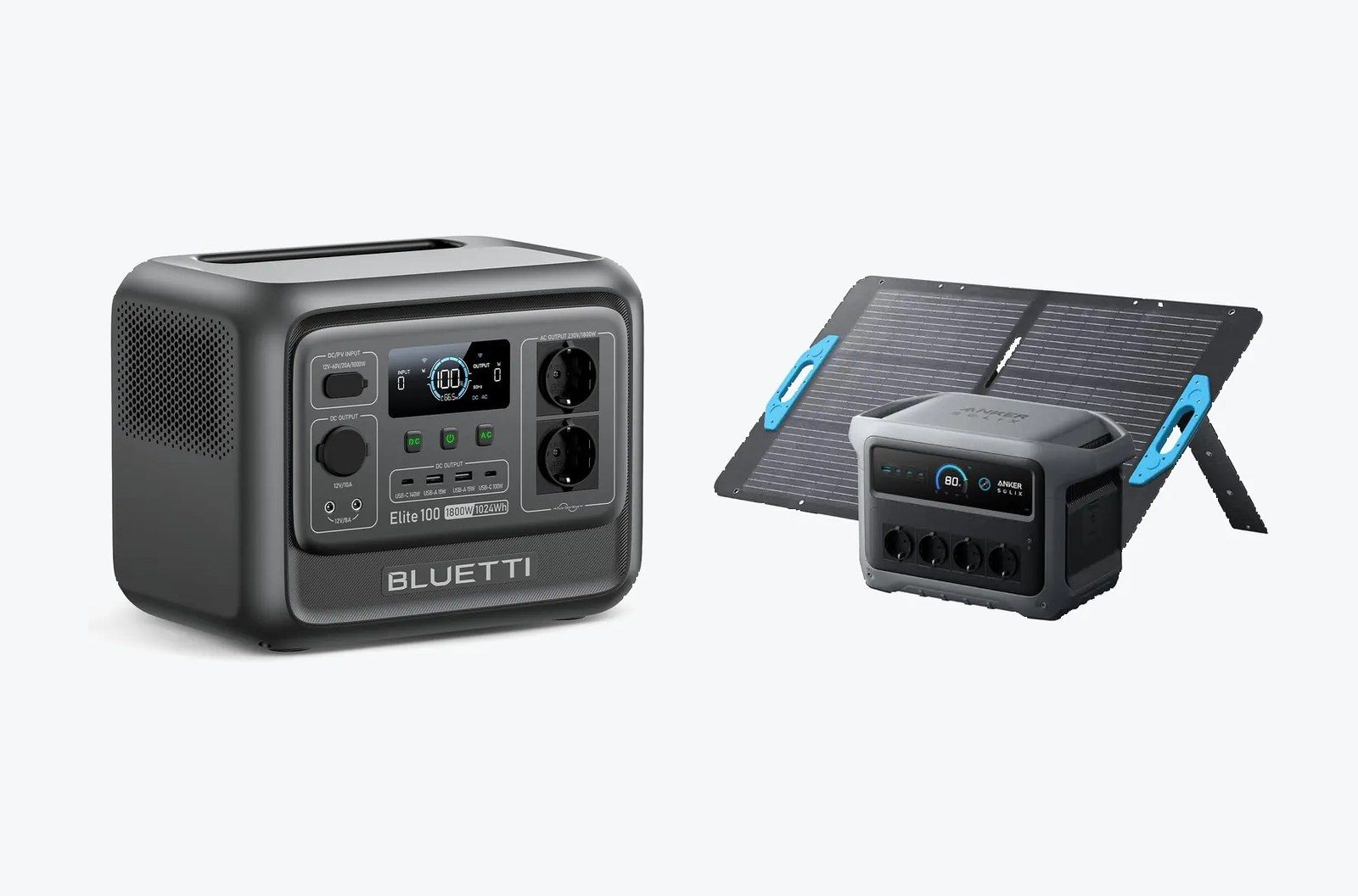 Bluetti Elite 100 V2 y Anker Solix C1000, las dos estaciones de energía enfrentadas