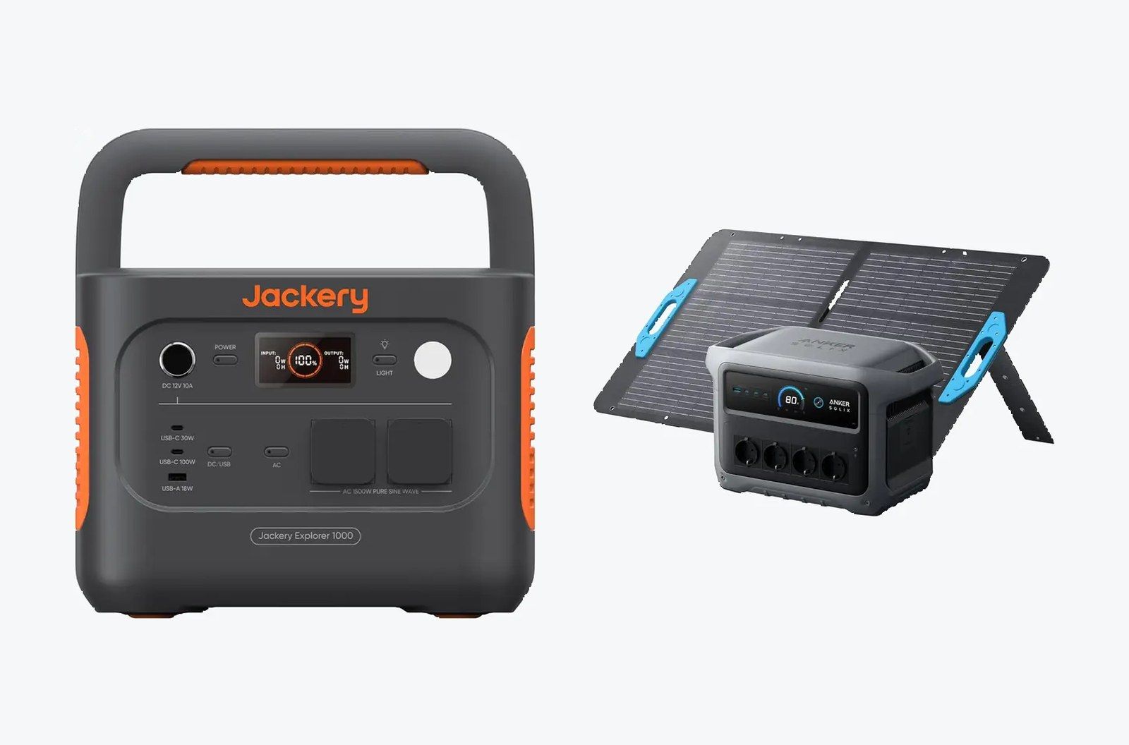 Jackery Explorer 1000 v2 y Anker Solix C1000, las dos estaciones de energía enfrentadas