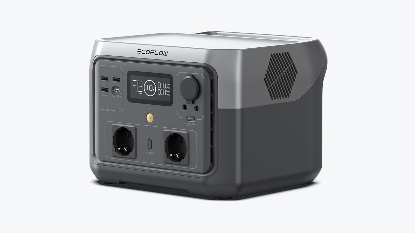 EcoFlow River 2 Max, estación de energía portátil de 512 Wh, con pantalla, cuatro USB-A, USB-C y dos tomas de corriente schuko