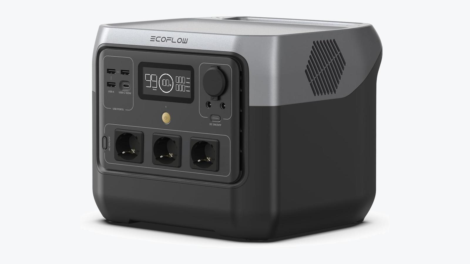 EcoFlow River 2 Pro, estación de energía portátil de 768 Wh, con pantalla y tres tomas de corriente schuko