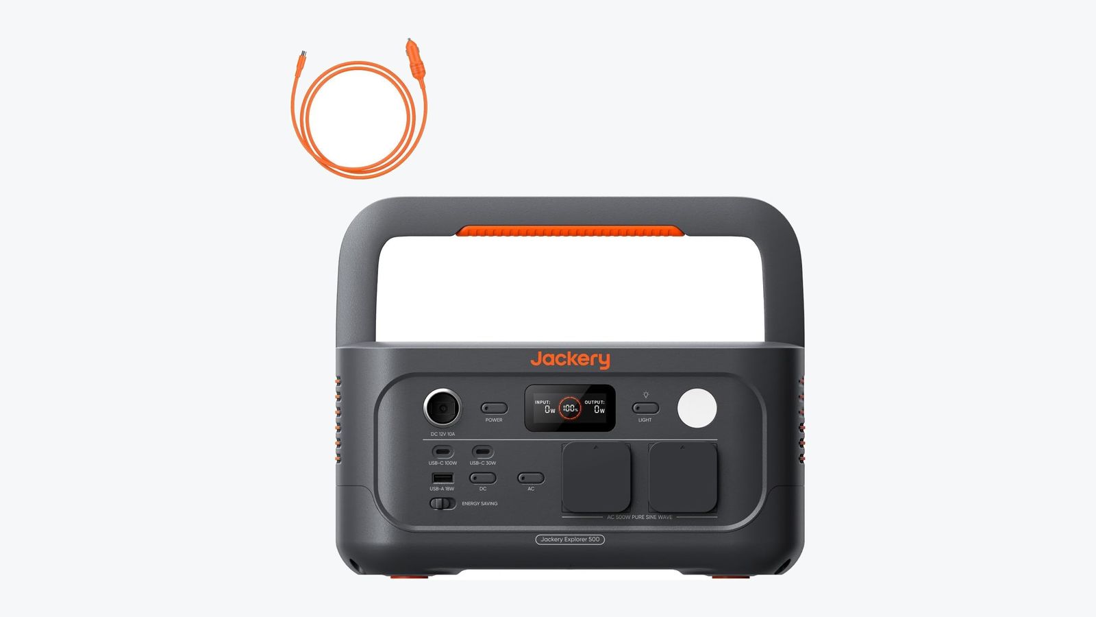 Jackery Explorer 500 v2, estación de energía portátil de 512 Wh, con el cable de carga de coche que incluye la referencia que enlazamos
